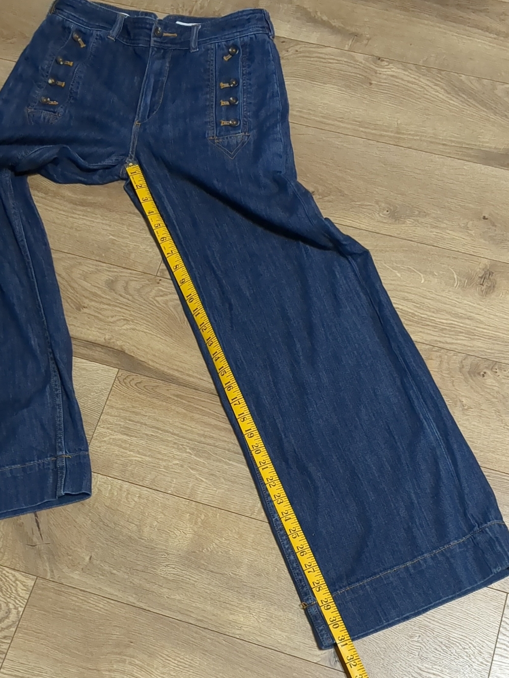 ANTHROPOLOGIE Pilcro Starboard Wide Leg Jeans Size 27 - Picture 9 of 14